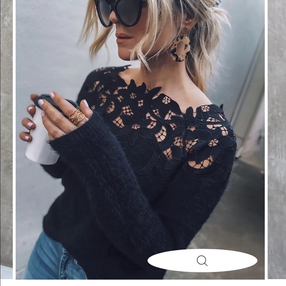 Vici Collection Sincerely Yours Knit Sweater Black S/M
